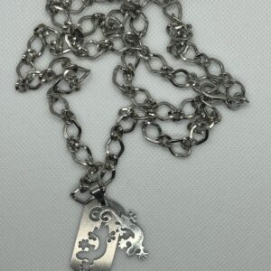 Gecko Stainless Steel Pendant Necklace